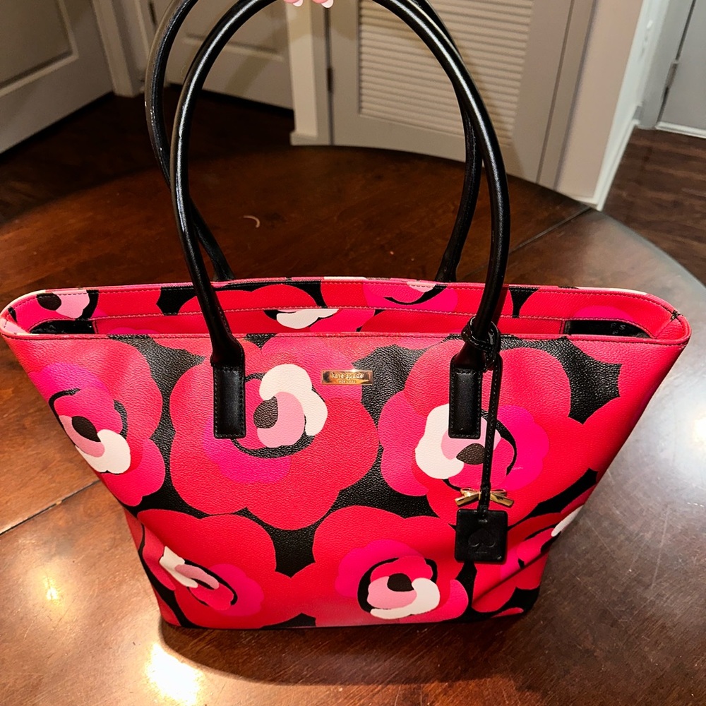 Pink and black floral Kate Spade Purse